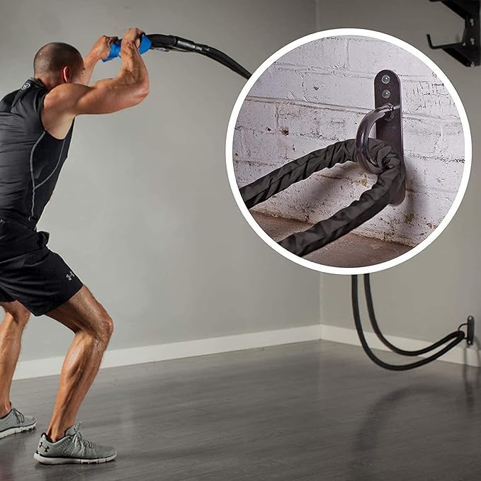 GSE Games & Sports Expert Gym Battle Rope, Heavy-Duty Workout Ropes for Indoor & Outdoor Workout, Exercise Rope for Strength Training - 30,40,50 Feet Lengths Available