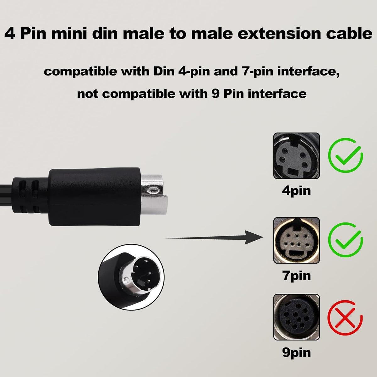 YARCHONN 4 4 -30cm S-Video Cable Mini Din Pin SVideo Y Splitter Extension Cable Pin Mini Din SVHS Y Splitter Lead Cord