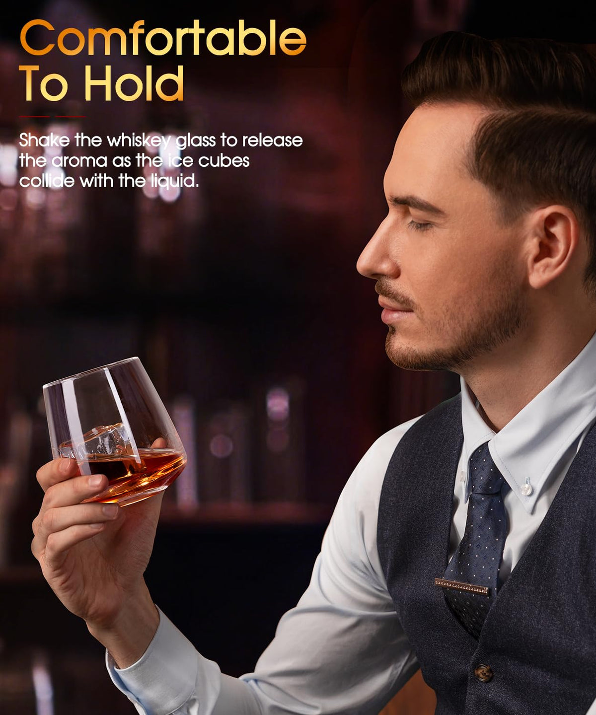 Potdoctor Whiskey Glasses Set of 6, 13.5oz Premium Lead-Free Crystal rocks Glass,Unique Gifts for Men Women, Bourbon Scotch Cocktails Drink Rum Cognac Vodka Liquor