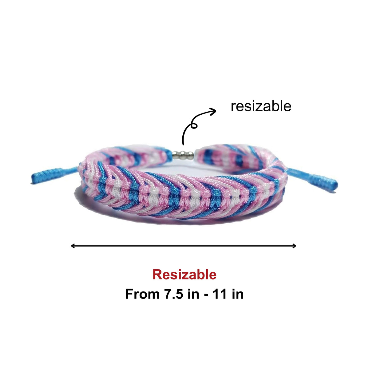 LAMIBEE Transgender Pride Bracelet, Trans Flag, LGBTQA+ Proud Love Tibetan Wrist Wrap, Surfer String Bracelet, Amulet and Boho Rope Bangles for Women Men Him Her (Transgender)