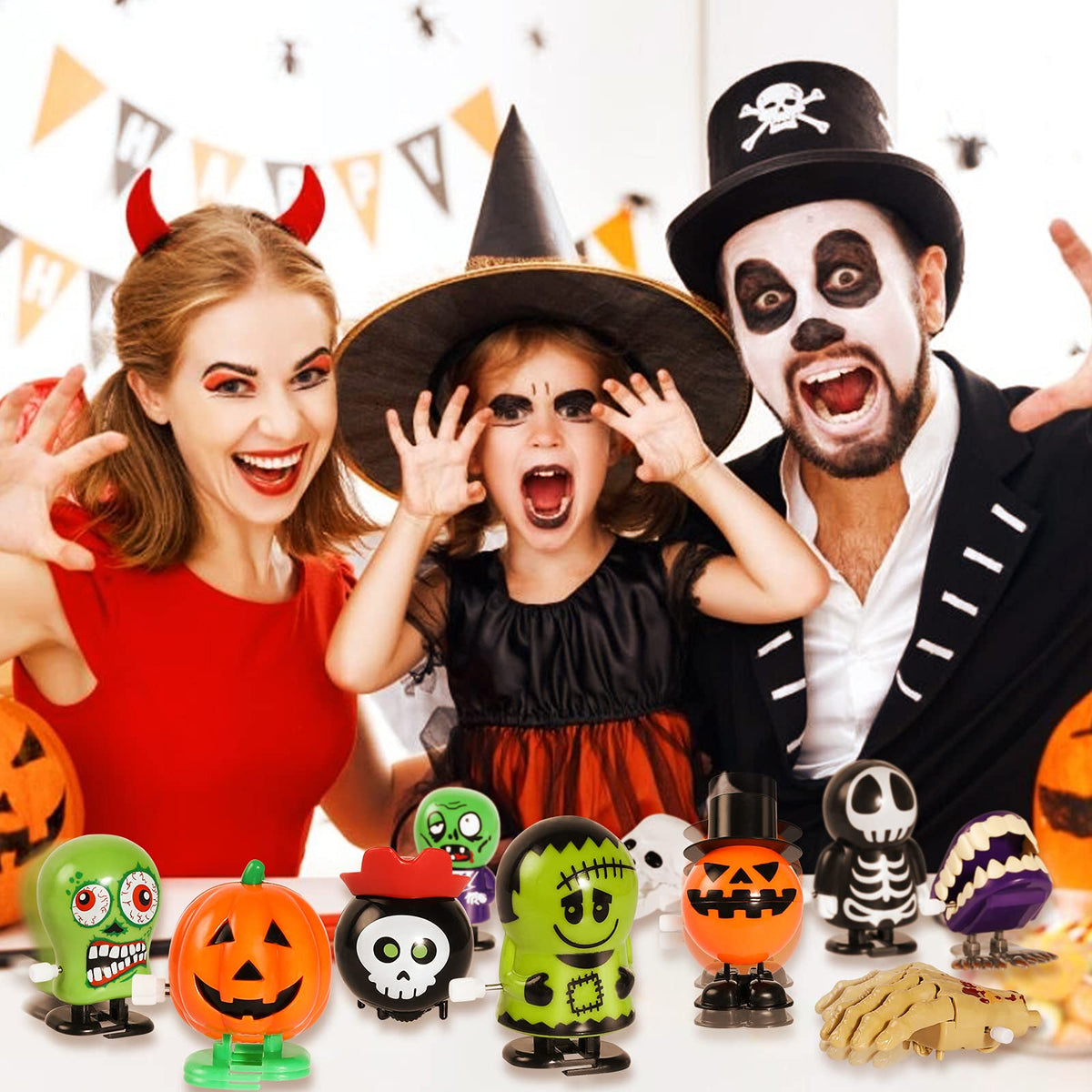 Max Fun 24pcs Halloween Wind Up Toys Assortment for Halloween Party Favors Treat Bag Stuffers Goody Bag Filler Halloween Treats Prizes (Halloween)