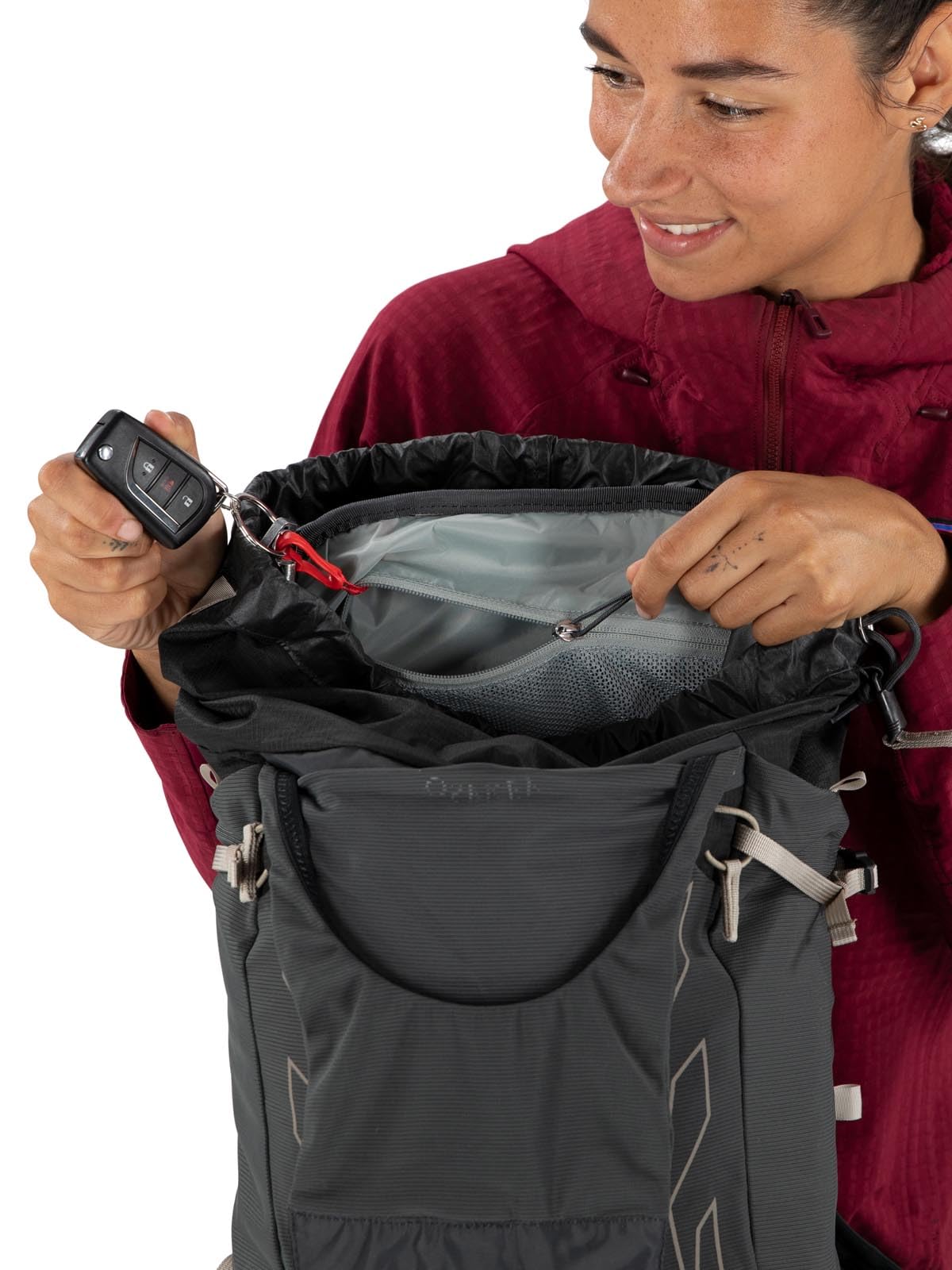 Osprey Tempest Velocity 30L Women's Hiking Backpack, Dark Charcoal/Chiru Tan, WM/L