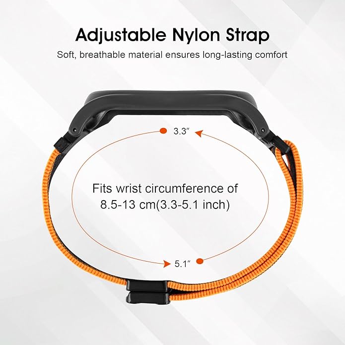 Adjustable Smartwatch Soft Woven Nyon Wristband + Protective Case Base fits for PLAUD AI NotePin Recorder,Upgraded 18mm Pin Notepin Strap for Easy Band Replacement