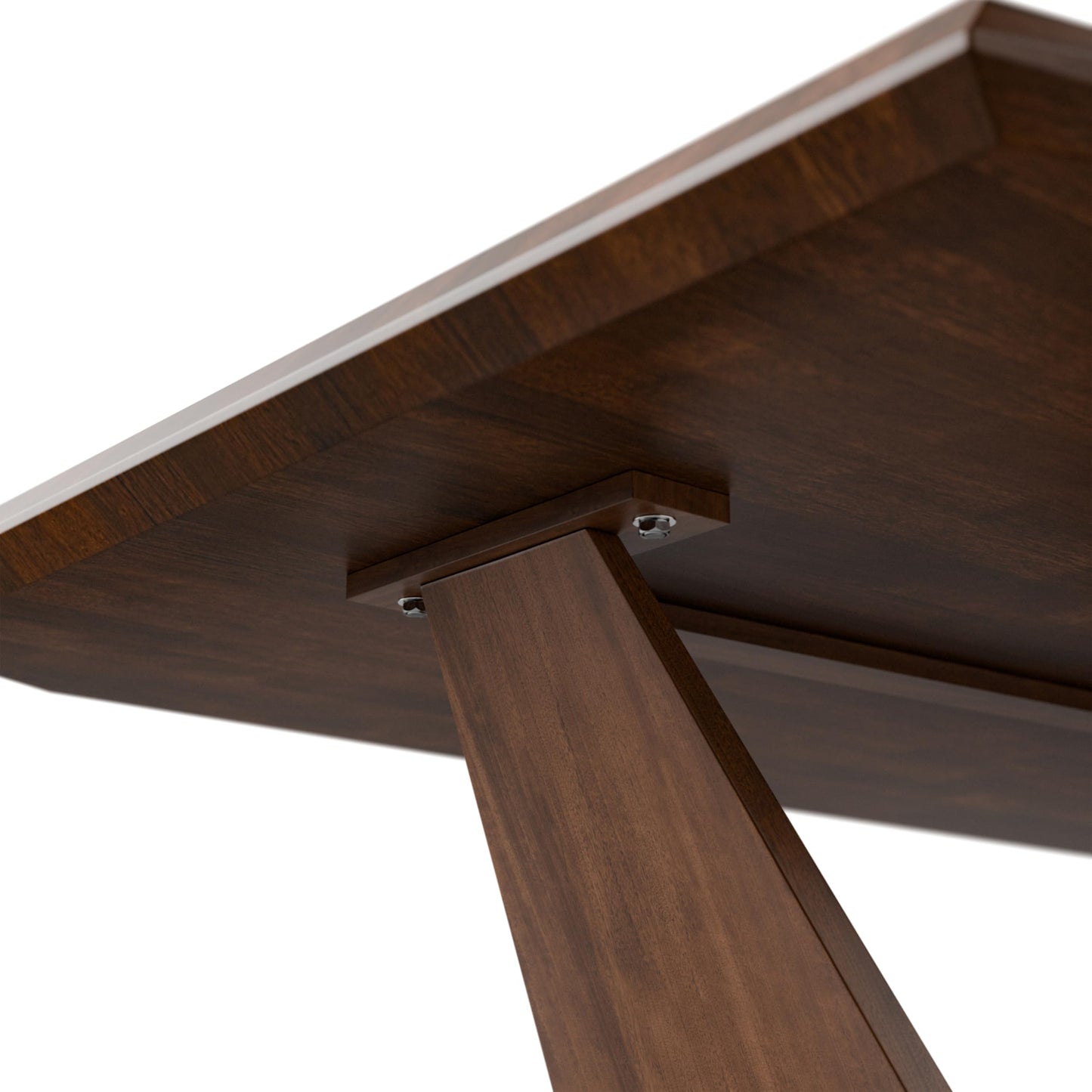 Furniture of America Nazaen III 82.5" Mid-Century Modern Solid Wood Live Edge Dining Table with Steel Support, Walnut Finish, Seats 4ā6