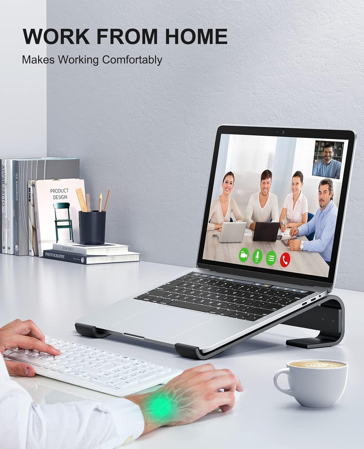 Soqool 12-17'' Laptop Stand for Desk, Ergonomic Detachable Laptop Riser, Aluminum MacBook Stand, Compatible with All