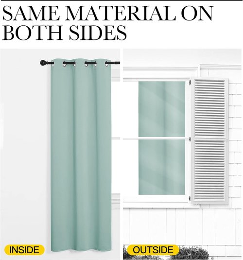 NICETOWN Blackout Curtain Panels - Thermal Insulated Draperies, Aqua, 55 x 68 Inches, One Pair