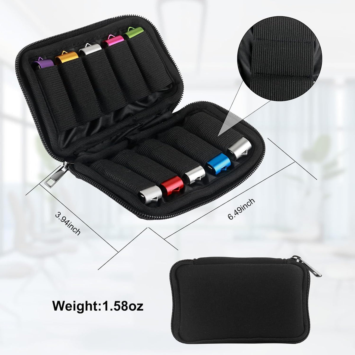 MECHEER 10 12 Flash Drive Case USB Storage Case Slots, Portable Thumb Drive USB Holder, Tech Organizer Travel