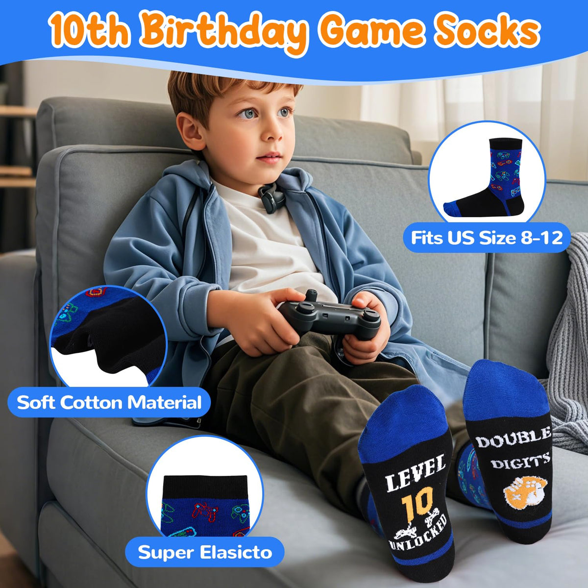 Splandiant 10 Year Old Boy Birthday Gift Ideas, Funny Gamer Birthday Gift Set for 10th Boys, Ten Gamepad Gifts Ideas for Boys Son Grandson Nephew Friend Video Game Lovers