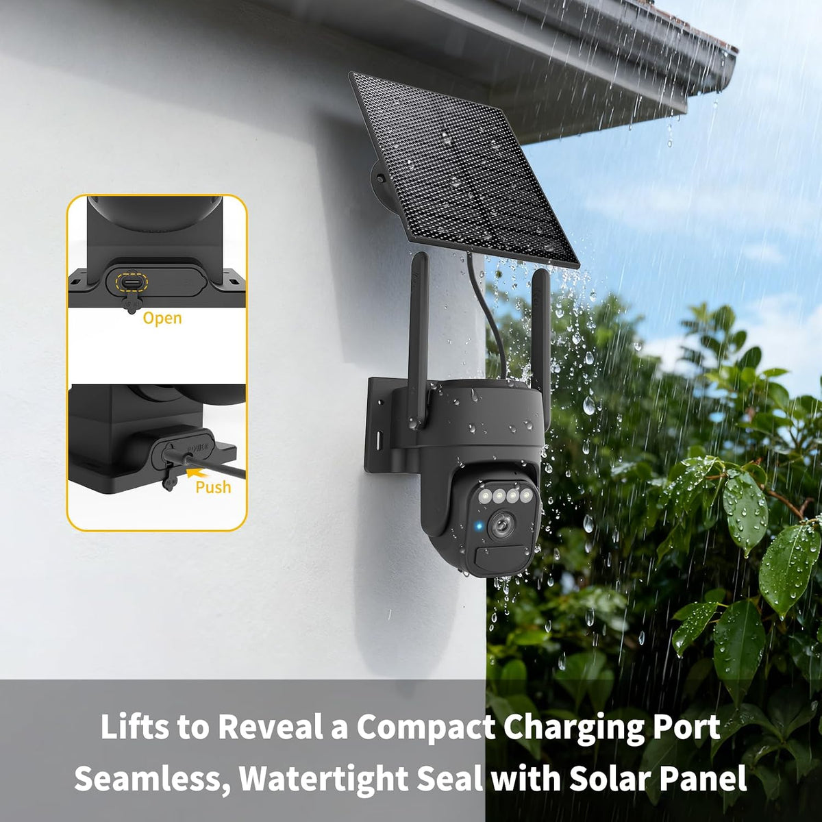 WY-LINK 360 Solar Camera Outdoor Wireless, Cameras for Home Security, Two-Way Talk, Auto Tracking, Light Alarm, Color