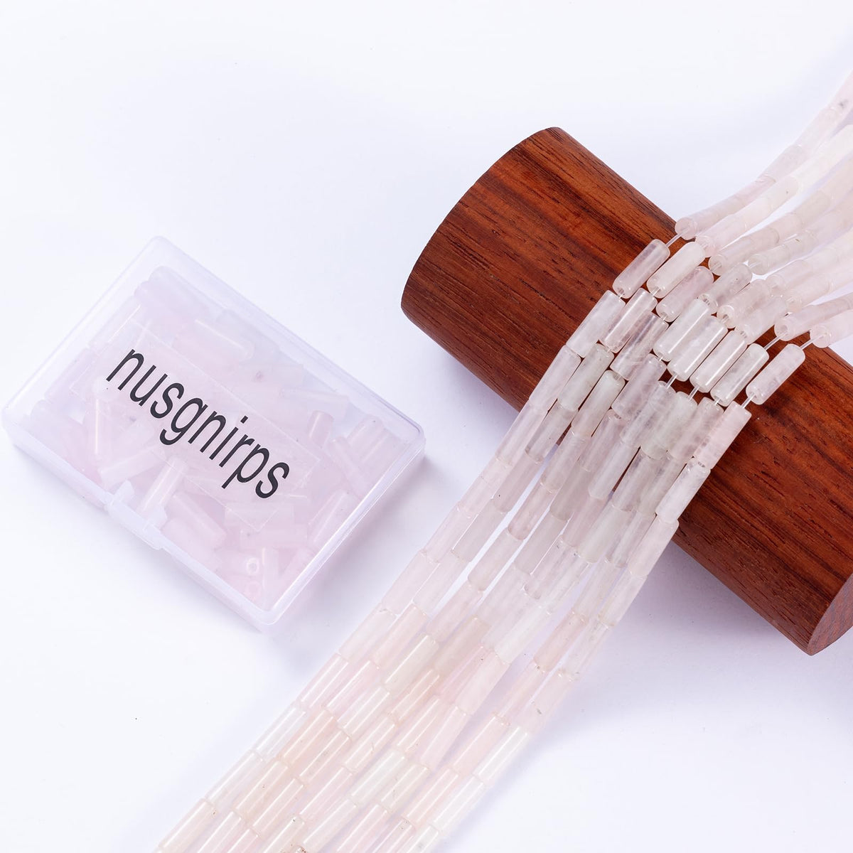 Natural Rose Quartz Crystal Cylinder Tube Beads 4x13mm 38cm/str Loose Semi Gemstone Stone Beads for Making Bracelets Necklace Earrings