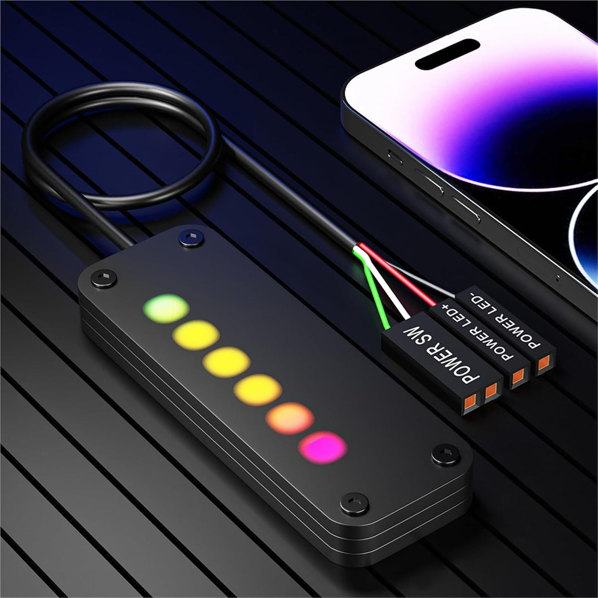 Y0S3QZ1 Case(2M) Power Button PC Switch Finger Slide ON/Off RGB Light Effect Motherboard External Switch Power SW