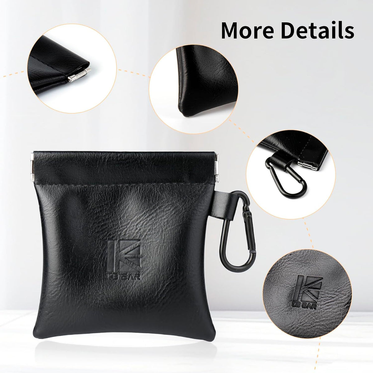 YINYOO 1PCS BP01 ZS10 1PCS) KBEAR Plus in Ear Monitor Case for IEMS, Mini Portable PU Leather Headphones Case