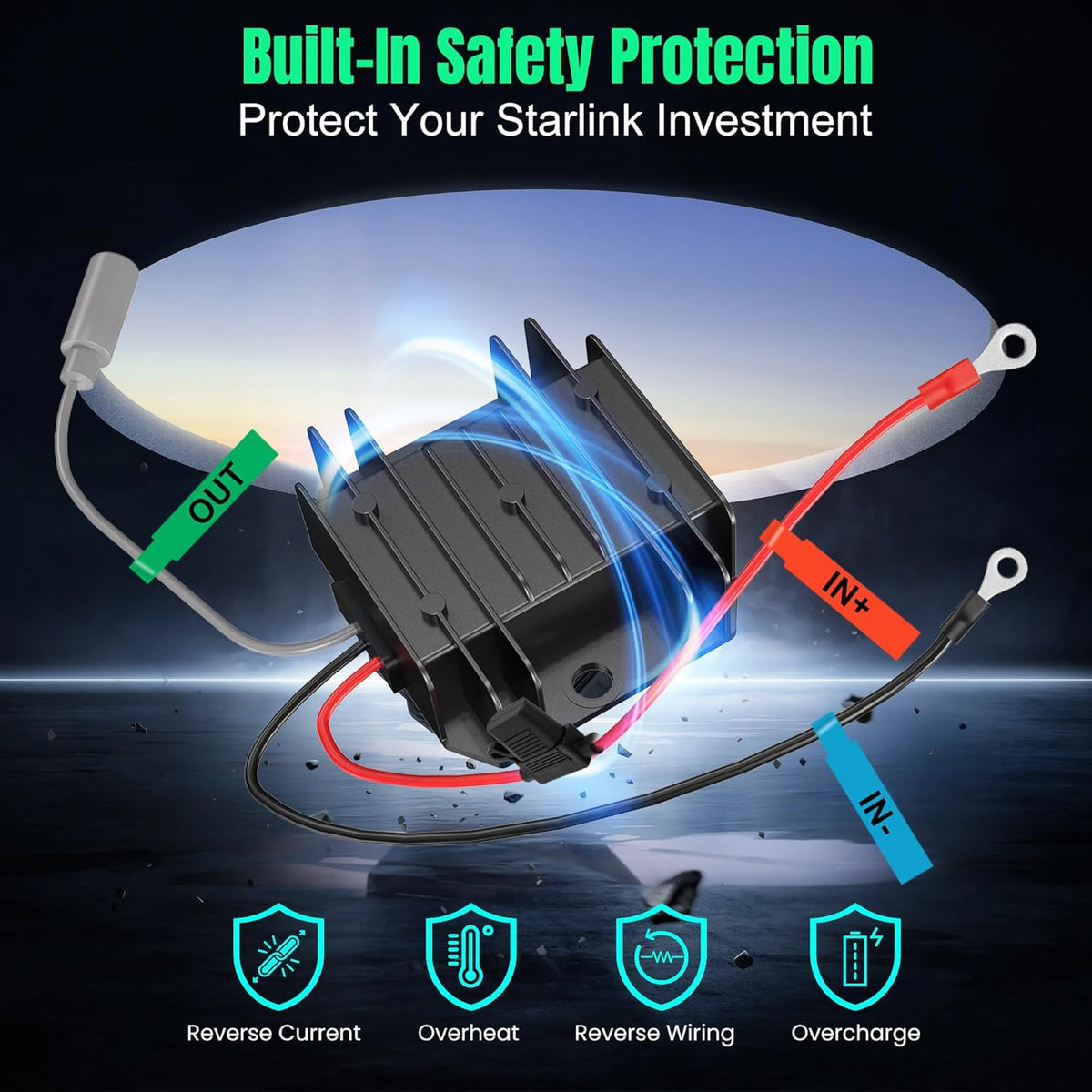 XiakaiLink 9-28V 12V/24V 30V 3.5A Professional Power Solution for Stable Starlink Mini Internet Connectivity:
