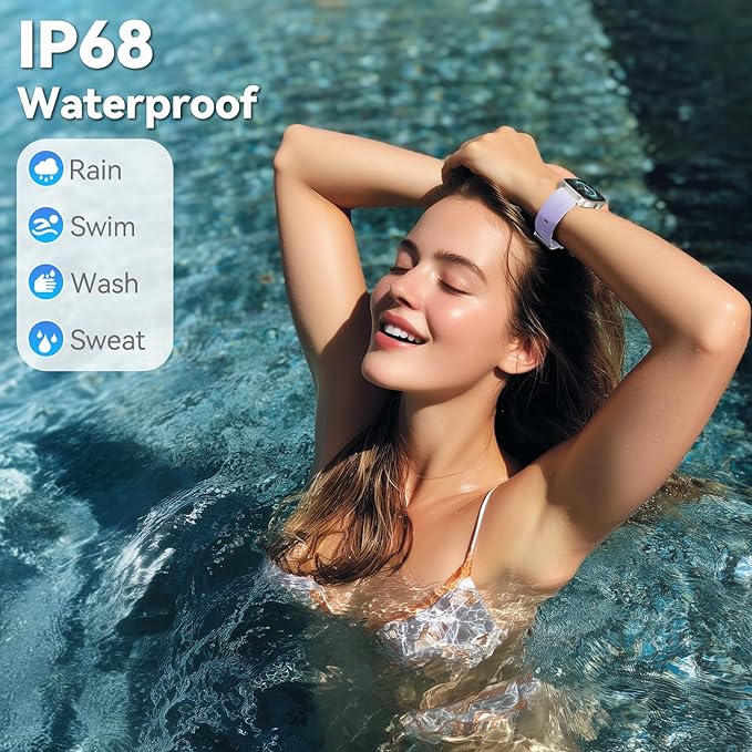 EURANS Smart Watch No App/Phone Required, 1.85" Ultra HD Display | Waterproof Fitness Tracker | 24/7 Heart Rate/Sleep Monitor | Step Counter for Walking, Pedometer & Activity Tracker for Women Men