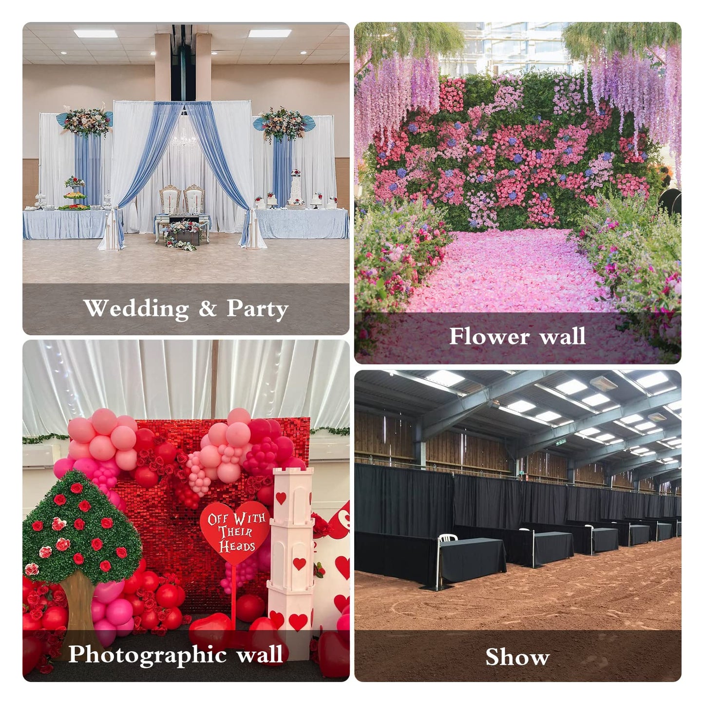 Hecis Portable Pipe and Drape Round Backdrop Stand , 6-10' Tall x 10' Wide Adjustable Round Backdrop Kit for Event, Party, Trade Shows and Wedding Decor