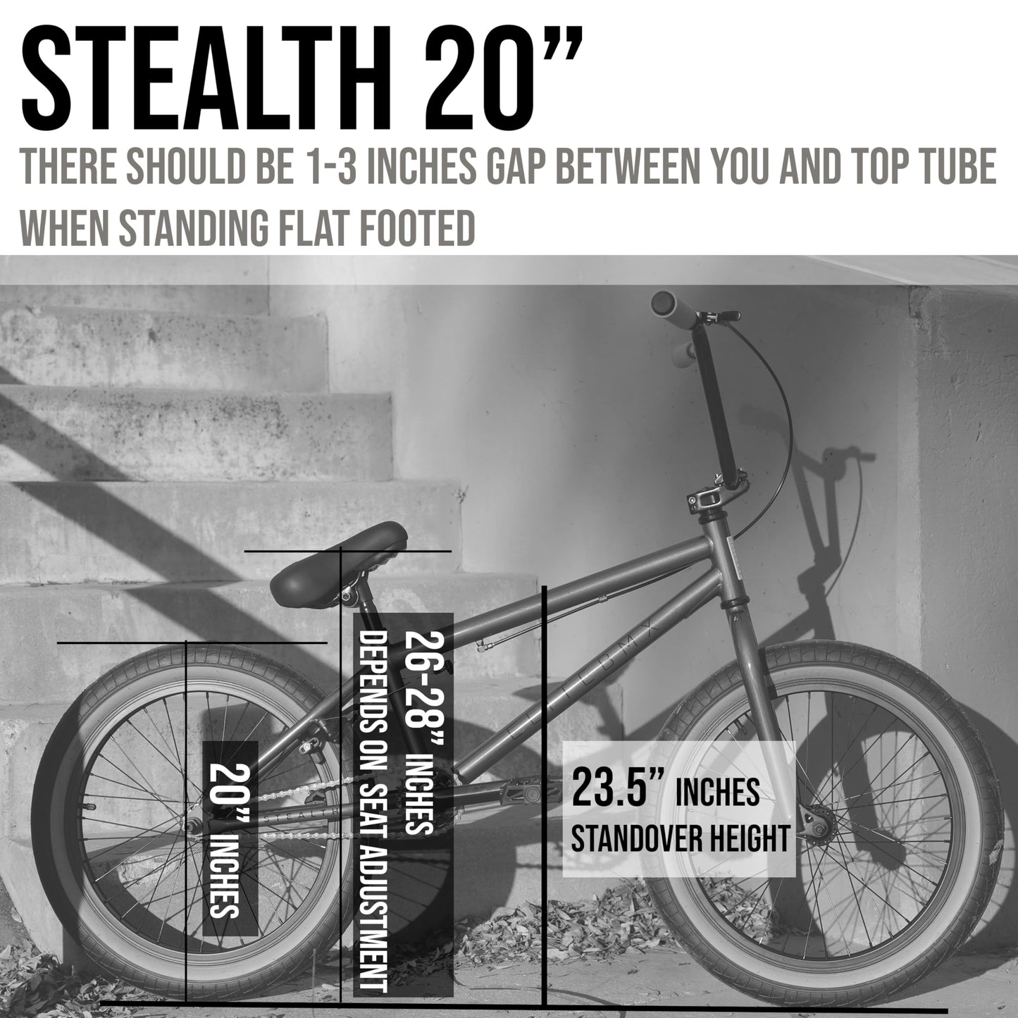 Elite BMX Freestyle Bike, Durable Steel Frame, Available in 16", 18", and 20" Sizes. New Sizes 26" and 29" BMX Bicycles. (Black White, 20")