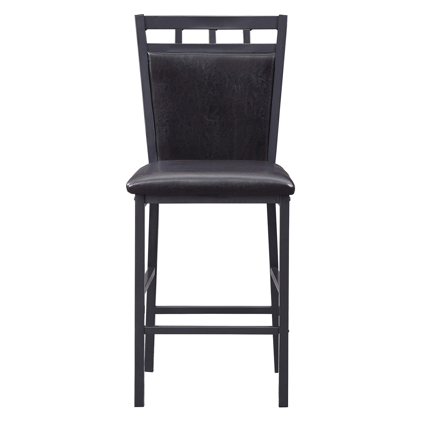 Lexicon Ellis 5-Piece Dining Table Set, Dining Room Table Set for 4, Counter Height Dining Table with 4 Metal Frame Chairs with Faux Leather Seats for Kitchen, Bar, Breakfast Nook, Small Space, Black