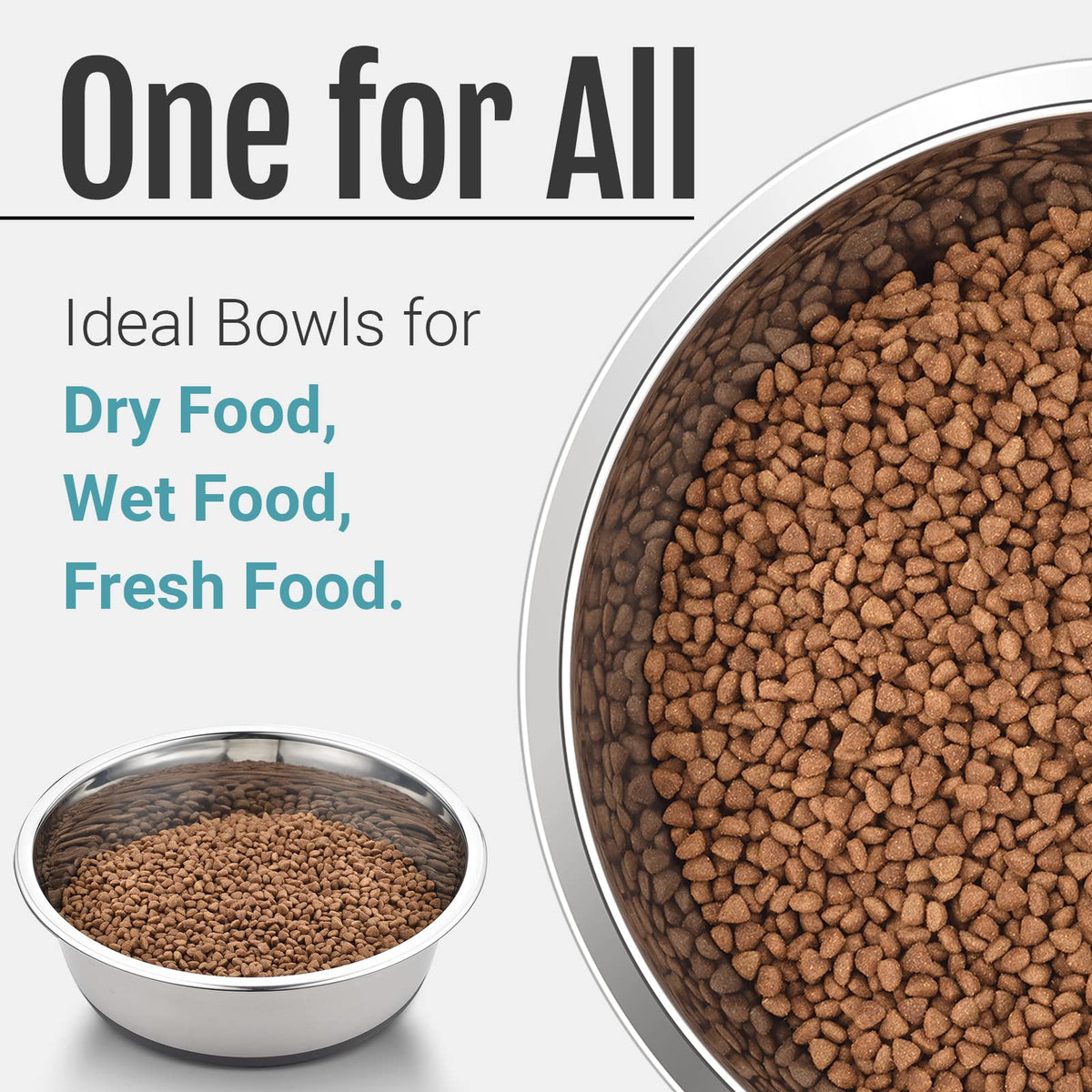 PEGYY11 Nonslip Stainless Steel Dog Bowls, 3.8 US Cup, 2 Count