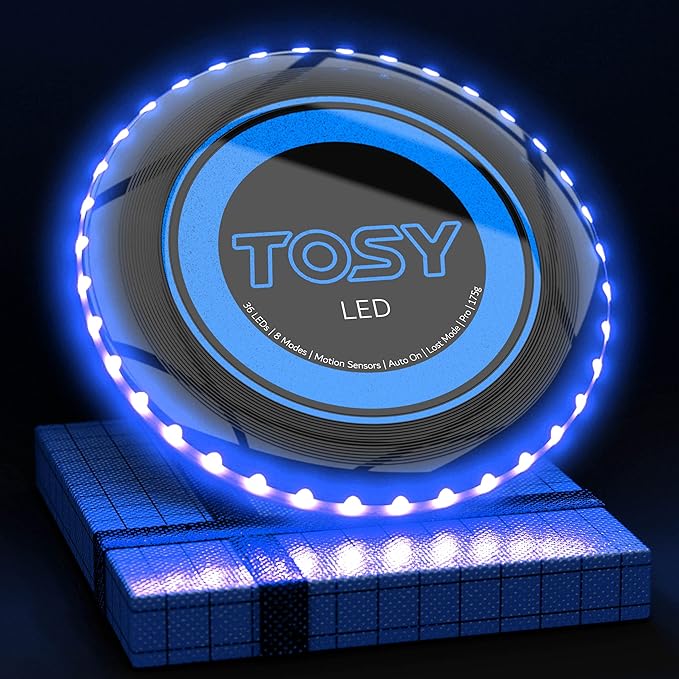 TOSY Bundle of 3 - RGB Black + Blue + Green - Frisbee 108 LEDs, 16 Million Colors
