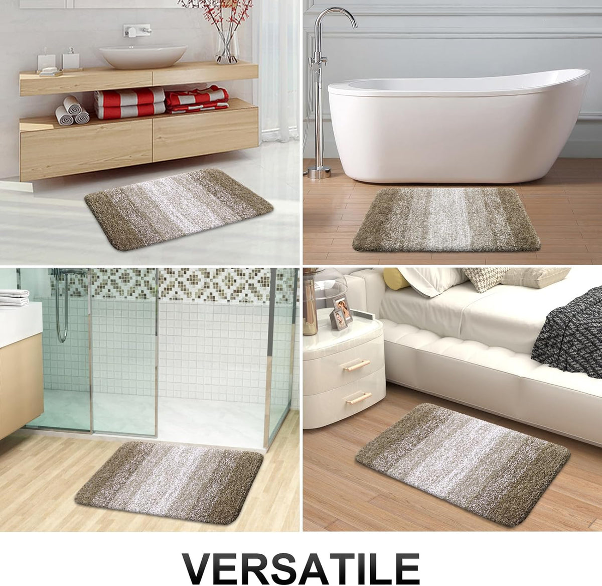 OLANLY Bathroom Runner Rug - Extra Soft Microfiber Mat with Rubber Backing | 59x24 Inches, Quick Dry, Washable, Coffee
