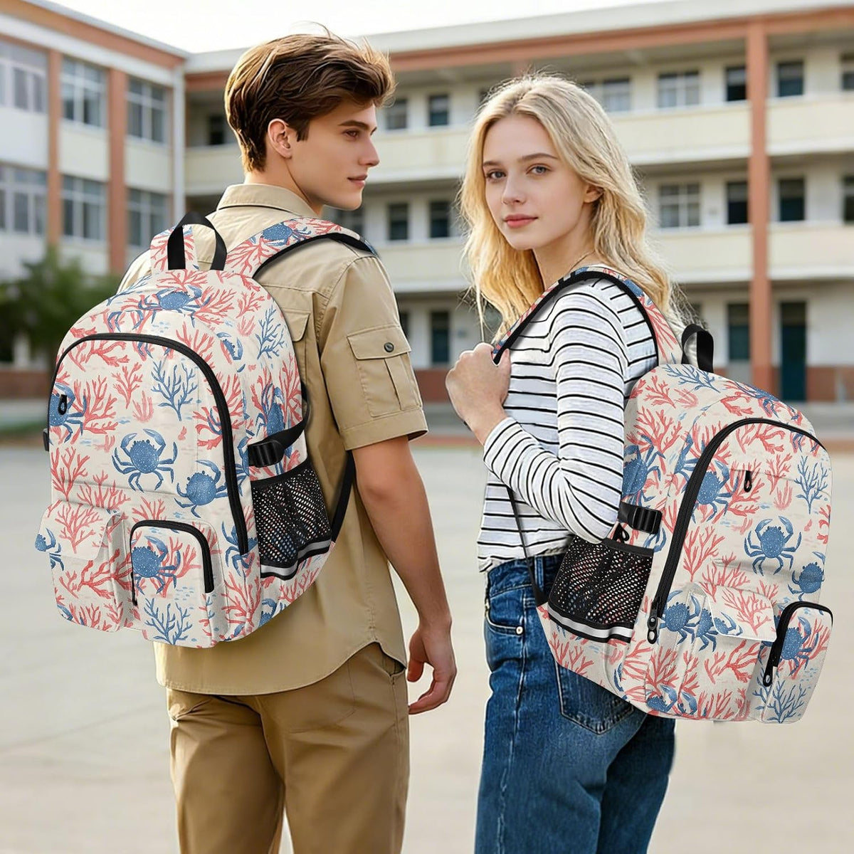 Backpack Backpack Daypack ALAZA School for Teen Girls Boys Ocean Crab Coral Kids Purse College Laptop Bookbag Casual