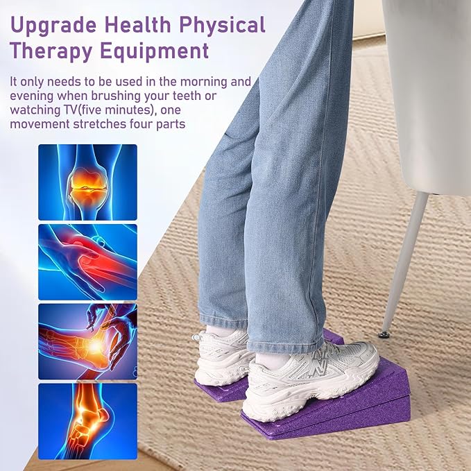 Slant Board Squat Wedge for Calf Stretchingï¼? Pcs 12" x 6.3" Foot Stretcher Balance Board for Plantar Fasciitis, Adjustable Foam Slant Board Wedge Great for Exercises
