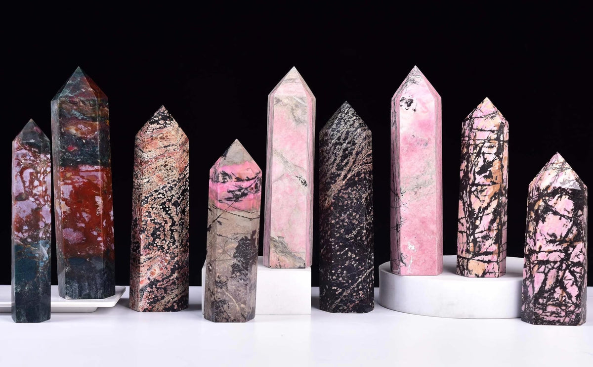 Gold Snowflake Obsidian Stone Tower Obelisk Healing Crystal Wand Large Reiki Meditation Gifts 0.6-1.1 LBS