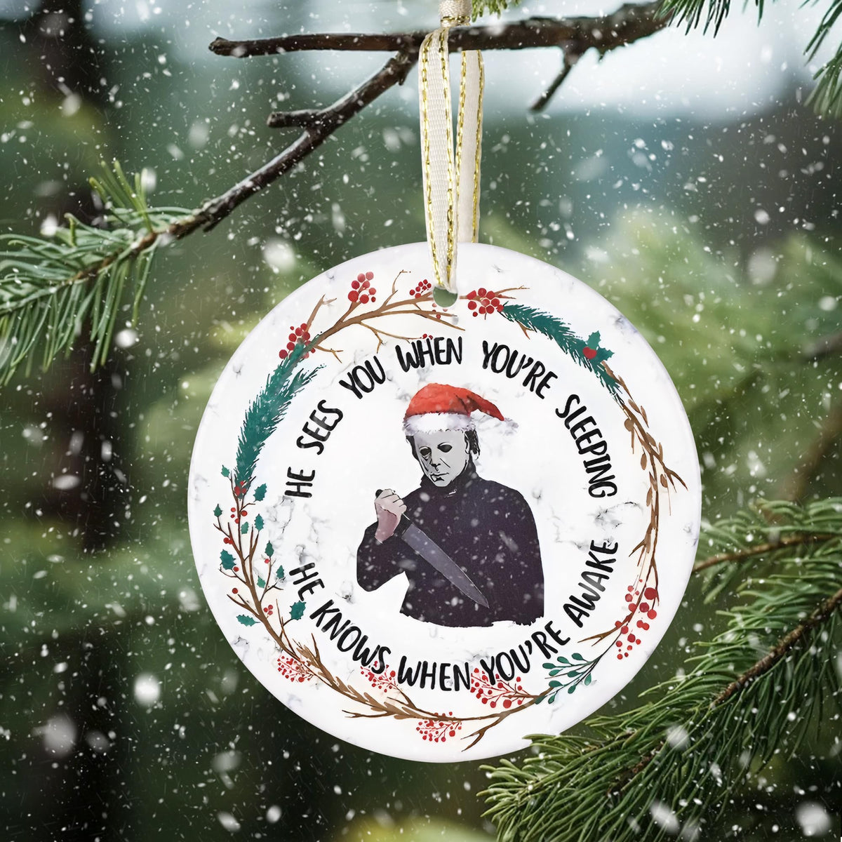 Christmas 2025 Ornaments, Christmas Ornament Gift, Holiday Keepsake, Stocking Stuffers, Gift Ideas - Scary Halloween