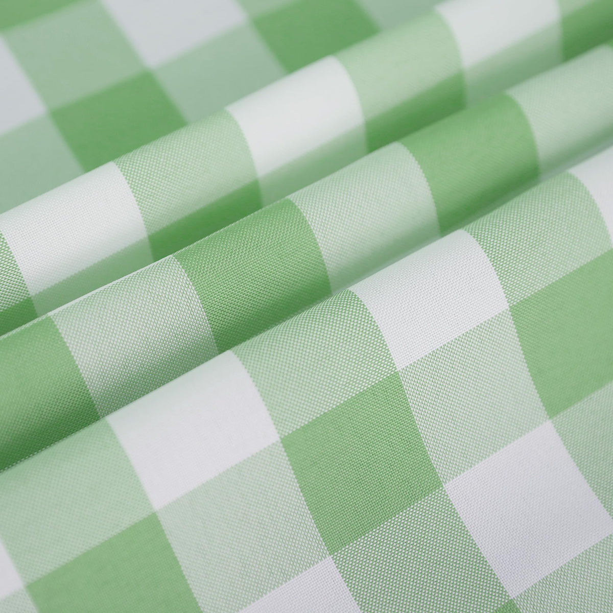 CSFL Checkered Tablecloth Rectangle, Buffalo Plaid Table Cloth Waterproof Gingham Tablecloths, Washable Durable Table Cover for Dining Outdoor Picnic and Party, 87"x 55", Light Green and White