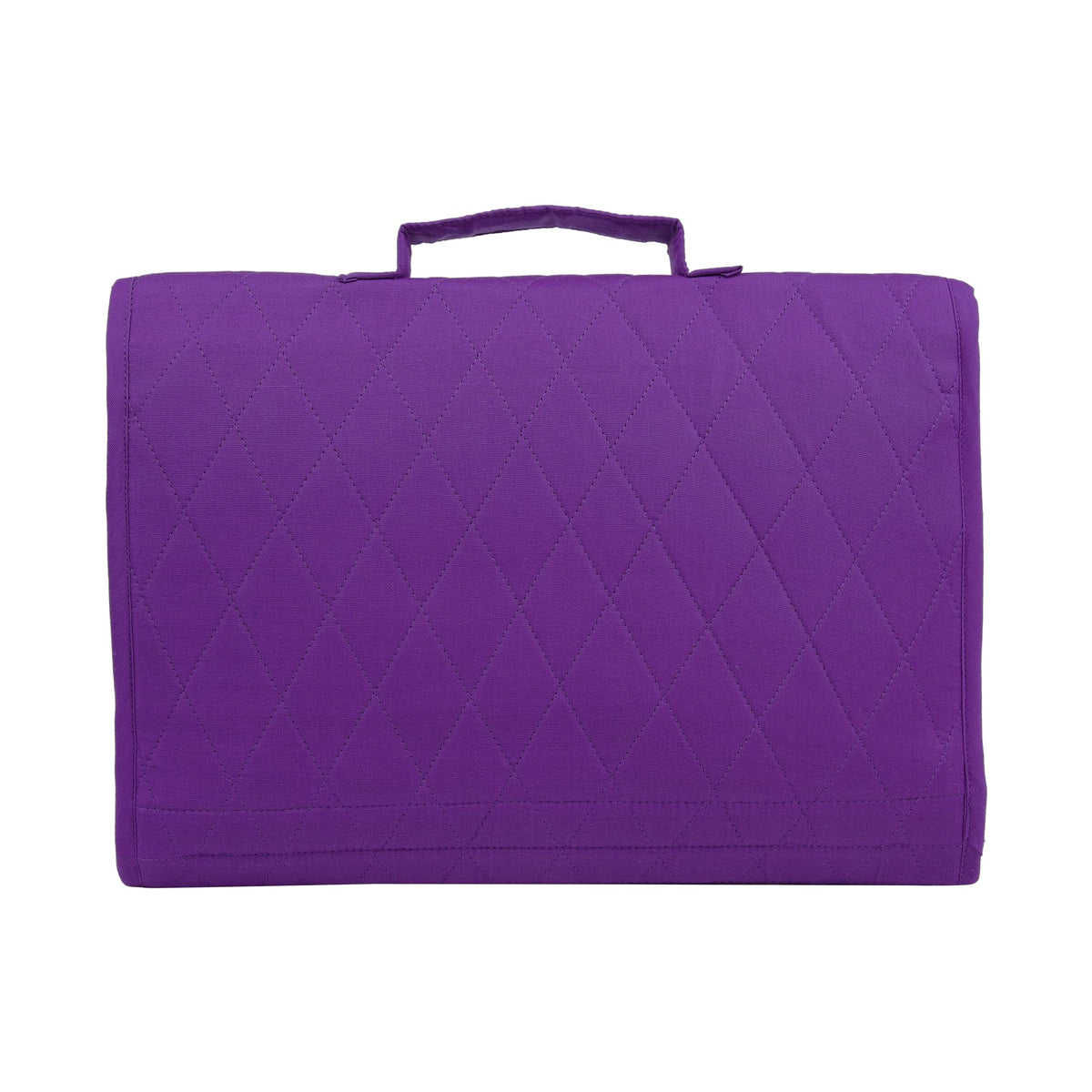 Yazzii Trifold Craft Project Case - Craft Organizer, Travel Tote Bag with Clear Pockets & Handle - Crafts, Crochet, Sewing Accessories - Purple