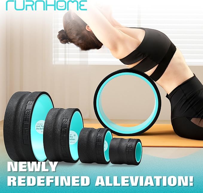 Furnhome Back Roller - Back Wheel for Deep Tissue Massage,Yoga Wheel for Back Pain & Stretching- Comfy Deep Tissue Massage Roller (4-Pack)