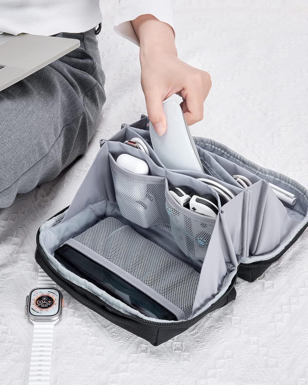 BAGSMART Electronics Organizer Pouch, Travel Tech Organizer Bag for Travel Essentials, Cord Organizer Bag as Travel