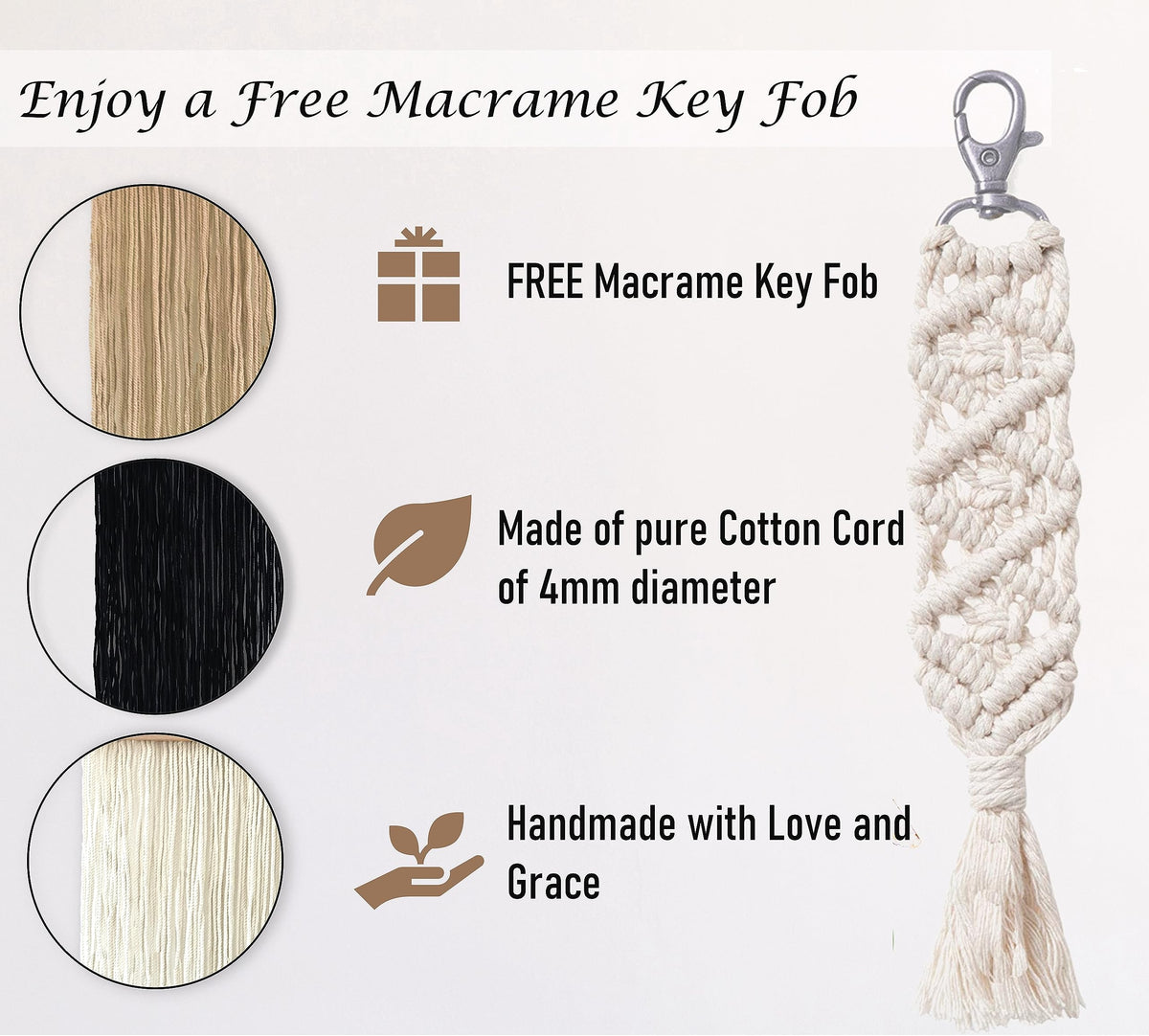 Induslyfe Macrame Wall Hanging 3 pcs Tapestry Woven Boho Home Chic Wall decor Bohemian Geometric Art Decor Bedroom Nursery Apartment Dorm Decoration Minimalistic Neutral Beige Black gift Birthday Xmas