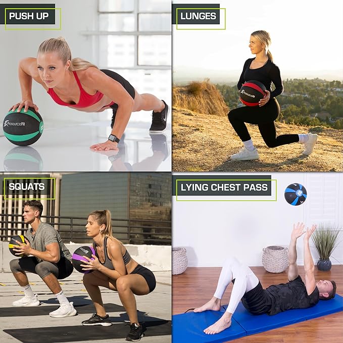 ProsourceFit Weighted Medicine Ball for Full Body Workouts