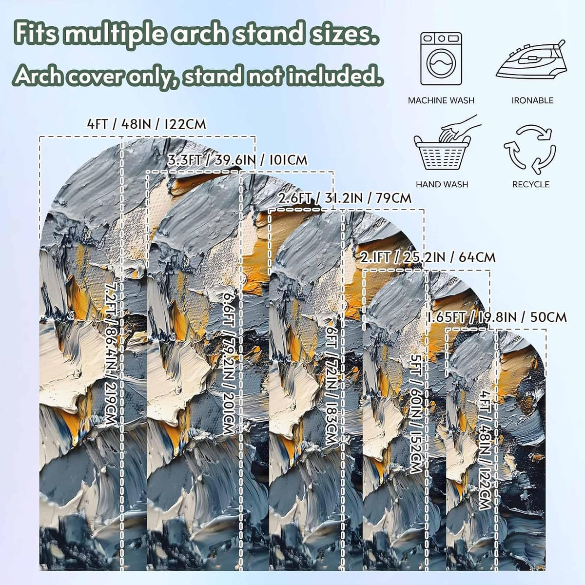 Jnbasdffb 6 Abstract Ombre Wedding Arch Cover, Stretchy Spandex Arch Backdrop Stand Covers FT, Modern Farmhouse Chic