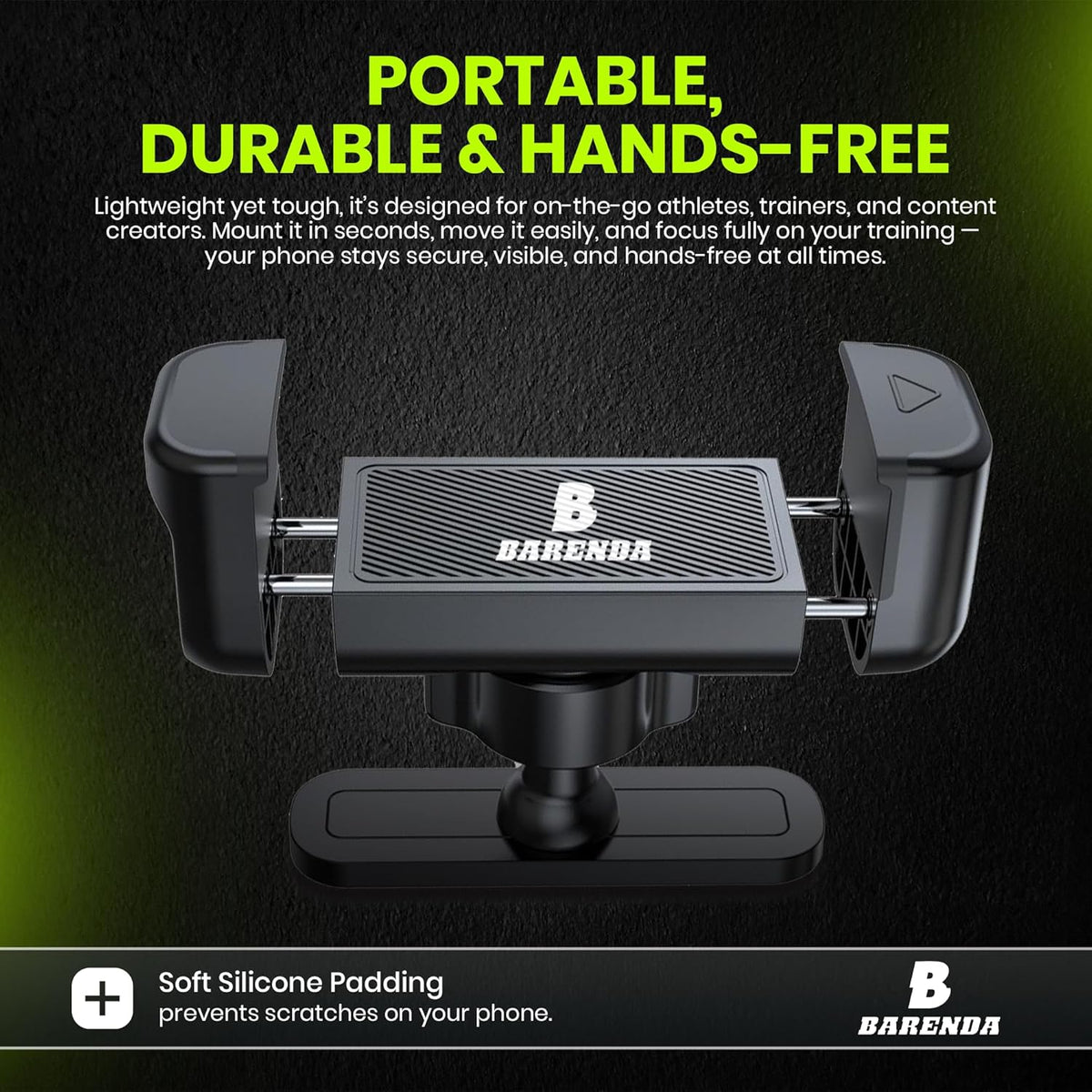 BARENDA N52 Magnetic Phone Holder for Gym with Magnet and Secure Clip, Strong Magnetic Phone Mount for All Phones