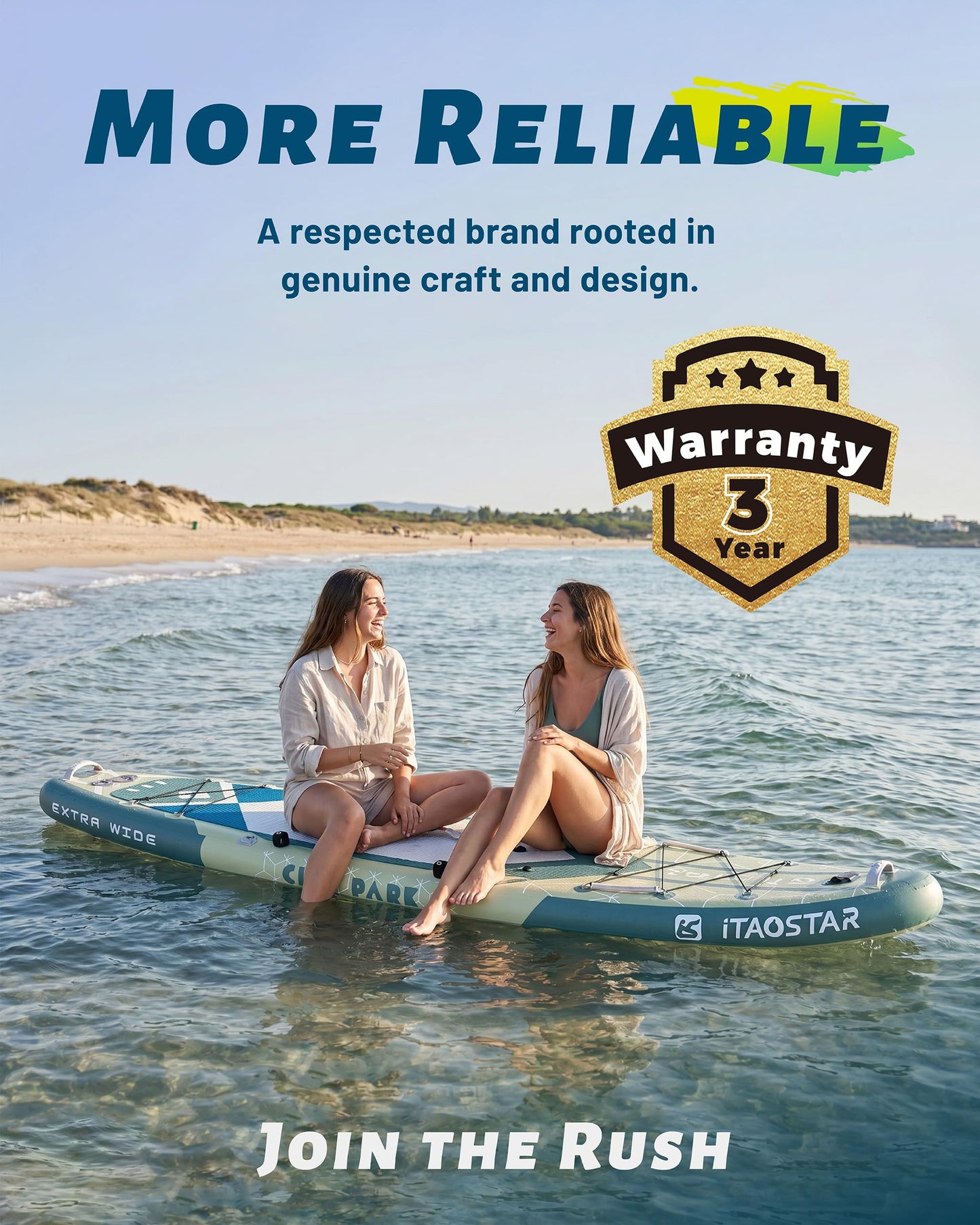 iTAOSTAR C03FP 35" Wide Paddle Board, More Fun SUP Board with 5 Fins,12 Foot Stand Up Paddle Board with Premium SUP Accessories for Adults of All Skill Levels