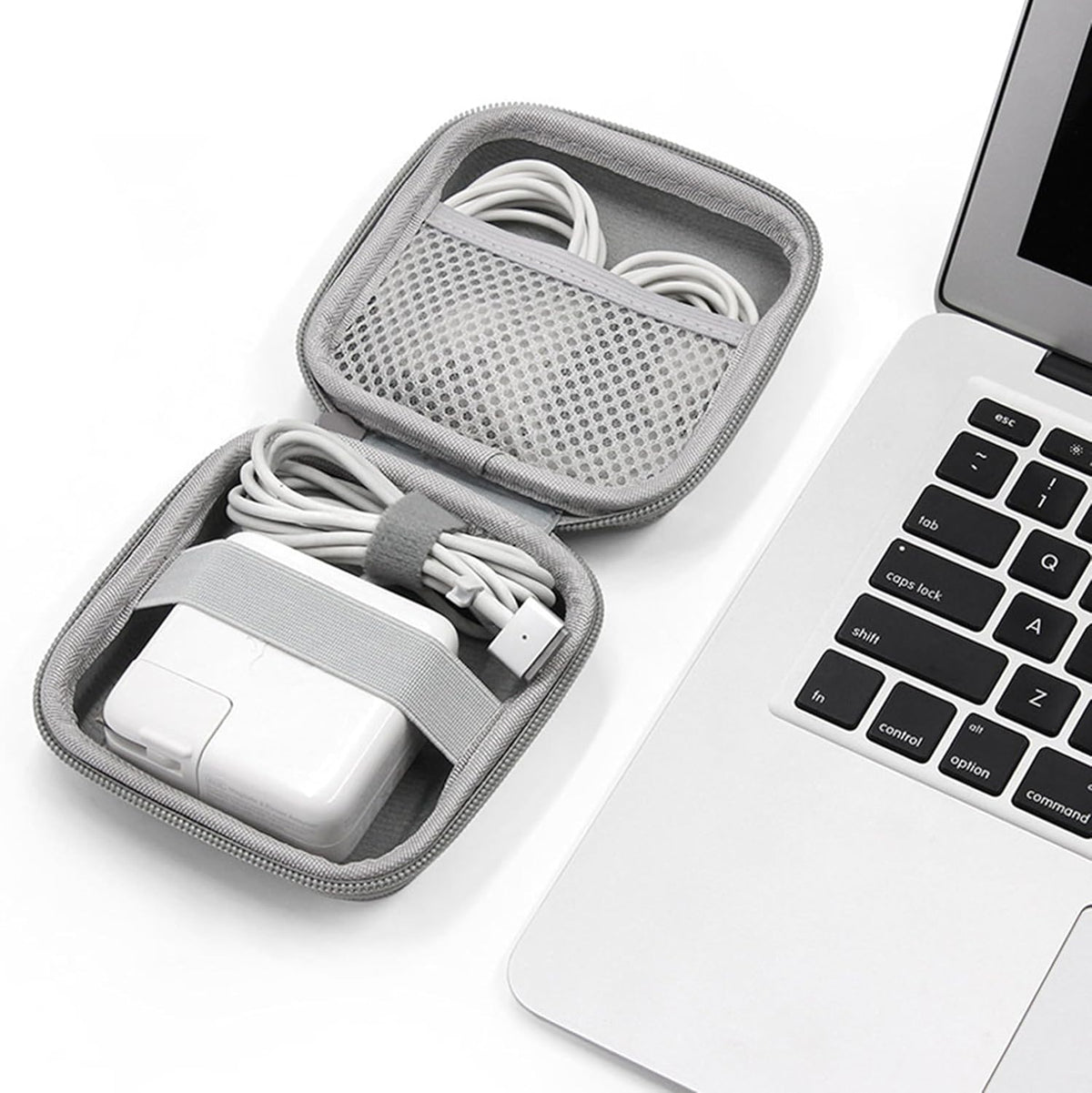 4.4"x4.4" Small Travel Carrying Storage Case, Charger Organizer, Pouch compatible with MacBook Power Adapter, Laptop