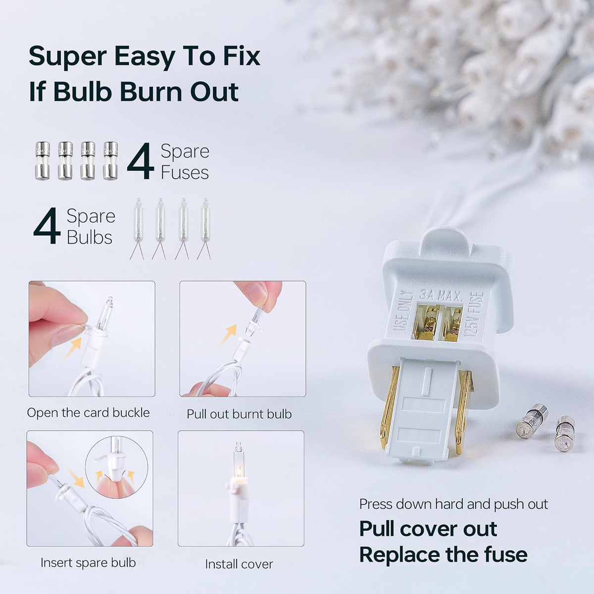 Skiennix 100 Count Clear Christmas Lights - Connectable Indoor/Outdoor Mini String Lights | 23 Feet Warm White