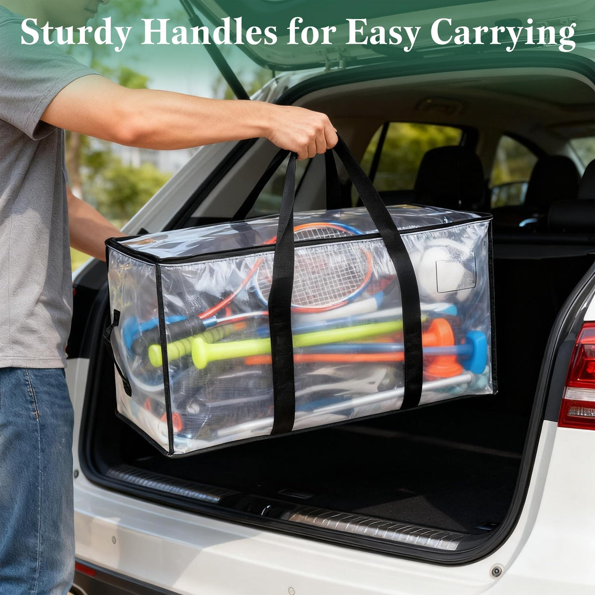 flaxarne Large Moving Bags with Wrap Around Handles 4-Pack Heavy Duty Storage Totes for Trips and Moving 27 * 15 * 14 Inches