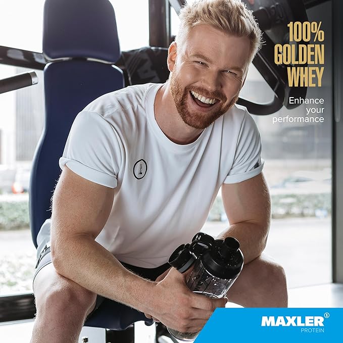 Maxler 100% Golden Whey Protein - 23g of Premium Whey Protein Powder per Serving - Pre, Post & Intra Workout - Fast-Absorbing Whey Hydrolysate, Isolate & Concentrate Blend - Strawberry Cream 5 lbs