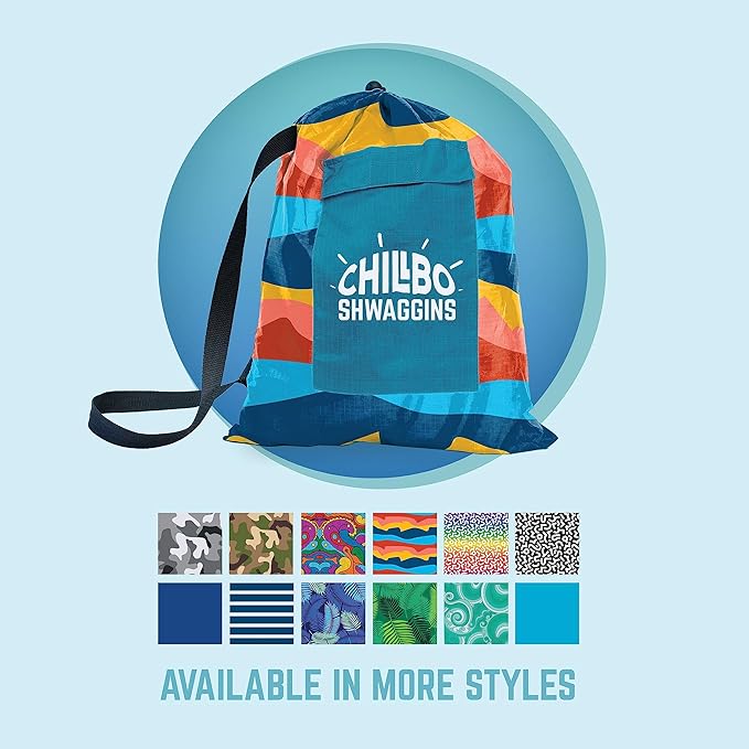 Chillbo Shwaggins Inflatable Couch – No-Pump Setup, Ripstop Polyester, Stability Pegs, Fun Prints, Portable Air Lounger for Beach, Camping, Festivals, and Tailgating - Desert Daydream