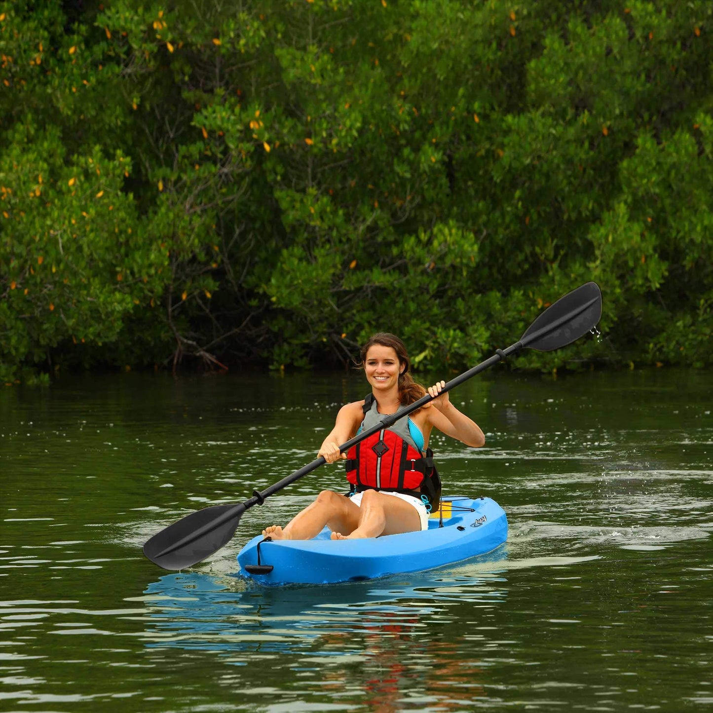 Lifetime Lotus Sit-On-Top Kayak with Paddle (2 Pack), Blue, 8'