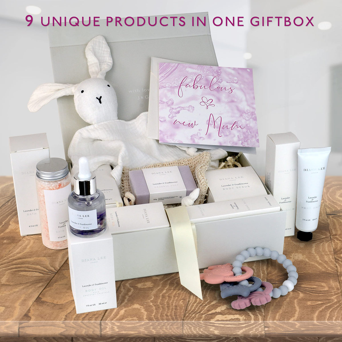 Jasmyn & Greene New Mom Gift Basket - 9 Luxury Baby Shower Gifts for Expecting Mommy To Be. Pregnant Moms Postpartum Kit Care Package. Newborn Baby Girl Gift Set with Pregnancy Spa Gifts for Women.