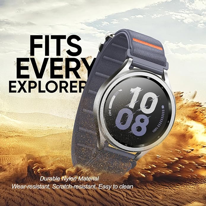 Suitisbest S-Hook Sport Band Compatible with Samsung Galaxy Watch 6 5 4 7 FE Band, Watch 6/4 Classic, Watch 5 Pro, Durable and Adjustable Nylon Loop Strap for Galaxy Active1/Active2