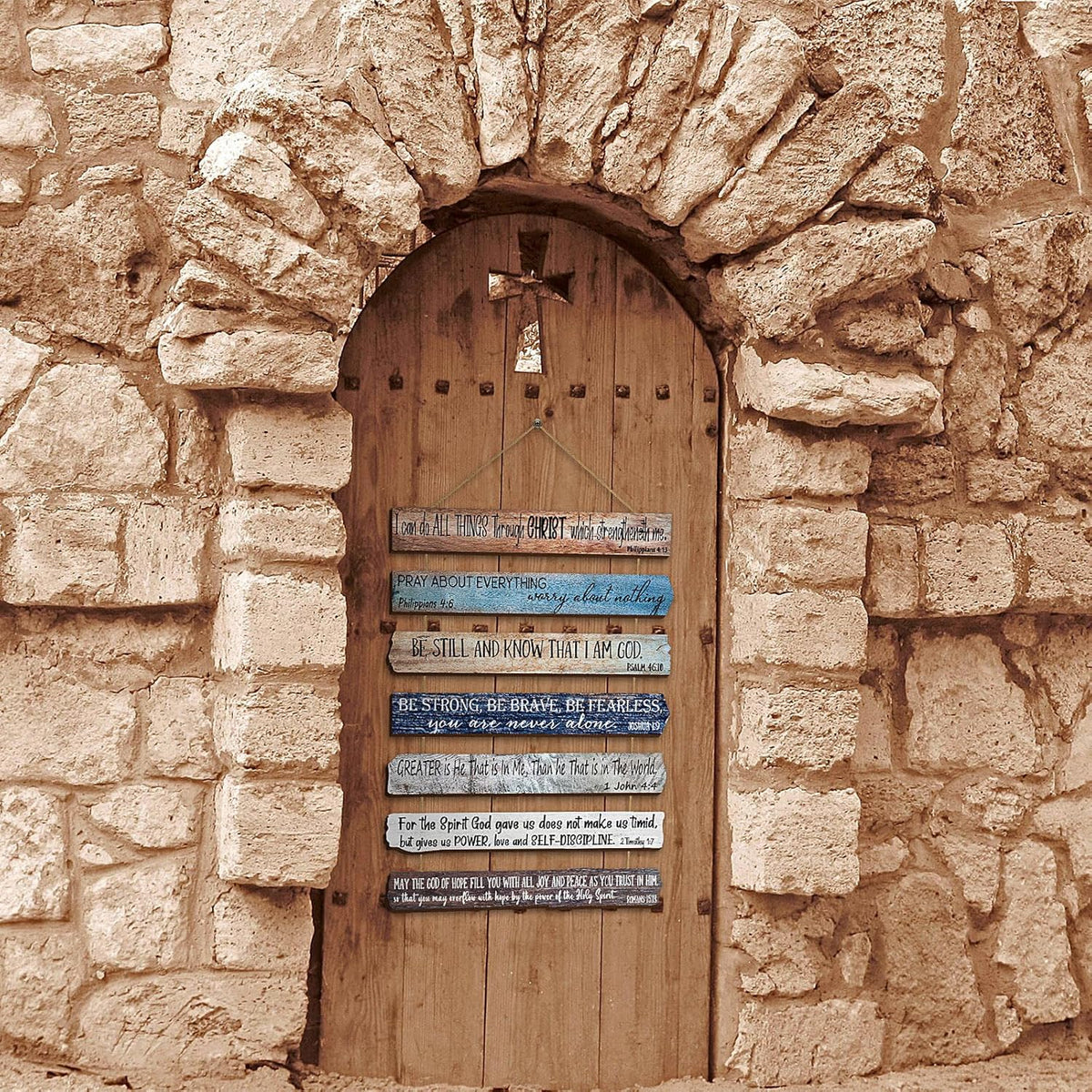 Yookeer Christian Wall Art - Inspirational Wooden Bible Verses for Office & Prayer Room Decor