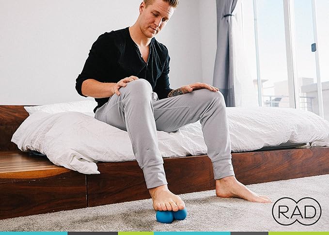 RAD Stiff Peanut Massage Ball ??High Density Yoga Deep Tissue Roller Ball ??Myofascial Release for Back, Neck, Feet, Psoas & Spine ??Suboccipital & Thoracic Trigger Point Therapy