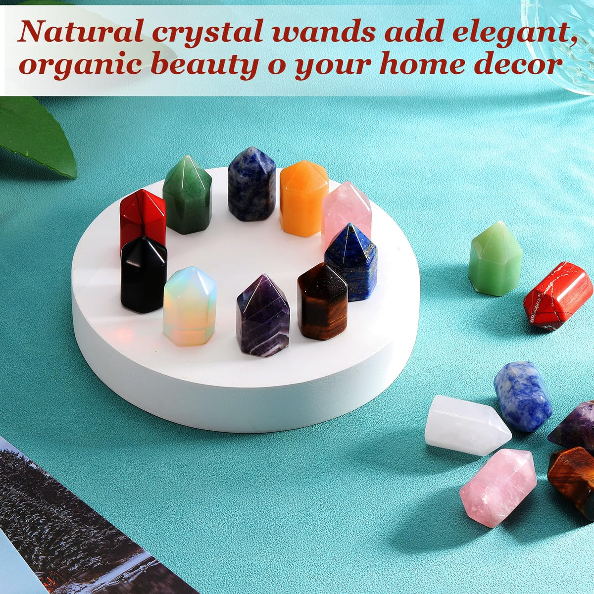 MECCANIXITY Crystals Wands Red Stone Hexagonal Faceted Single Points Towers Pocket Polished Stone Bulk for Energy Chakra Meditation Crystal Healing, 15 x 25mm (Deep Red),5Pcs
