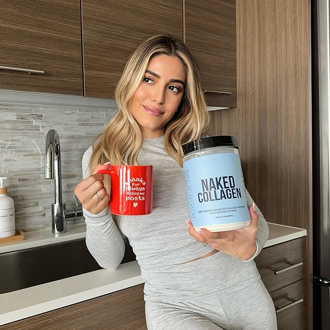 NAKED Collagen Advanced - Peptides Protein Powder, Hyaluronic Acid, Vitamin C, Pasture-Raised, Grass-Fed Hydrolyzed Collagen Supplement, Paleo Friendly, Non-GMO, Keto, Gluten Free, 21oz - 30 Servings