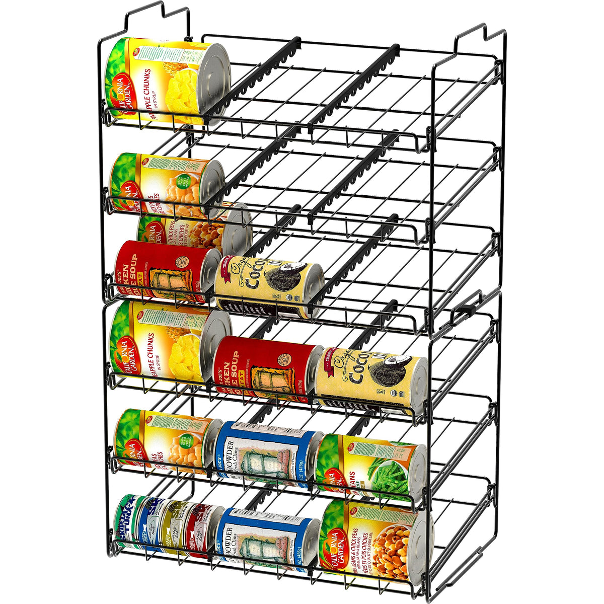 Deco Brothers Stackable Can Rack Organizer for Kitchen and Pantry, 3 Tier, Black